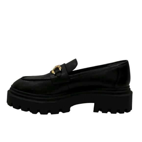 Stuart Weitzman Owen Buckle Ultra Lug Loafer Black Leather Size 7B NWT - Picture 7 of 14